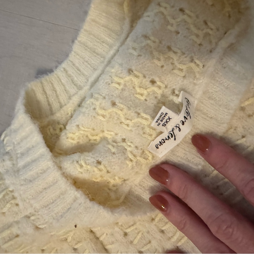For Love And Lemons Pale Yellow Open Back‎ Sweater - Picture 7 of 7